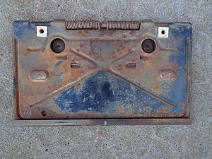 1968 Chevrolet rear tag holder fuel door panel