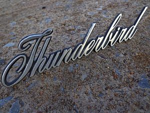 1974 Ford Thunderbird trunk lid script emblem