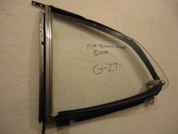 1974 Plymouth Duster LH quarter window assembly