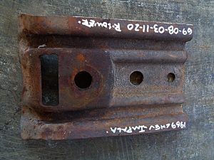 1969 Chevrolet Impala RH rear bumper to body lower bracket OEM