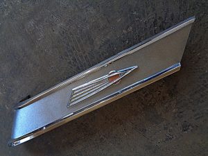 1962 Mercury Comet RH lower sail panel molding ornament