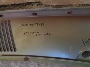 1970 Mercury Monterey cowl vent cover panel