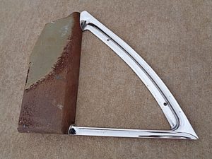 1955 Cadillac 4dr sedan LH inner interior quarter window trim