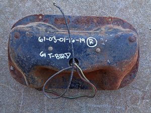 1961 1963 Ford Thunderbird headlight bucket mount assembly