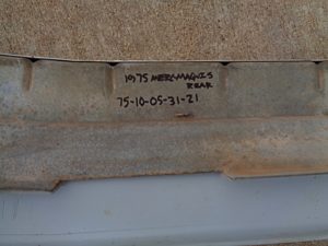 1975 Mercury Marquis rear bumper filler molding