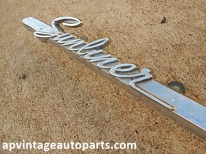 1960 Ford Sunline glove box glovebox door molding emblem trim