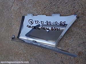 1958 Ford Thunderbird sail panel extension molding stainless